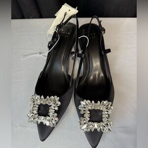 a new day Black Heels with Crystal Accents